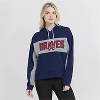 Chandail à capuche rempli de feuilles statistiques des Atlanta Braves Fanatics pour femmes, bleu marine