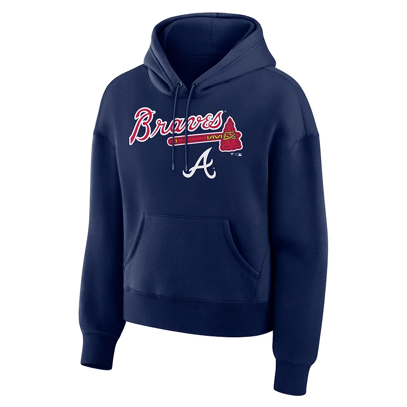 Sweat à capuche polaire Fanatics bleu marine Atlanta Braves Lockup Legacy pour femme