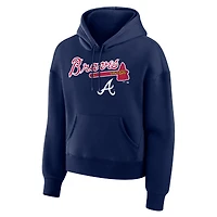 Sweat à capuche polaire Fanatics bleu marine Atlanta Braves Lockup Legacy pour femme
