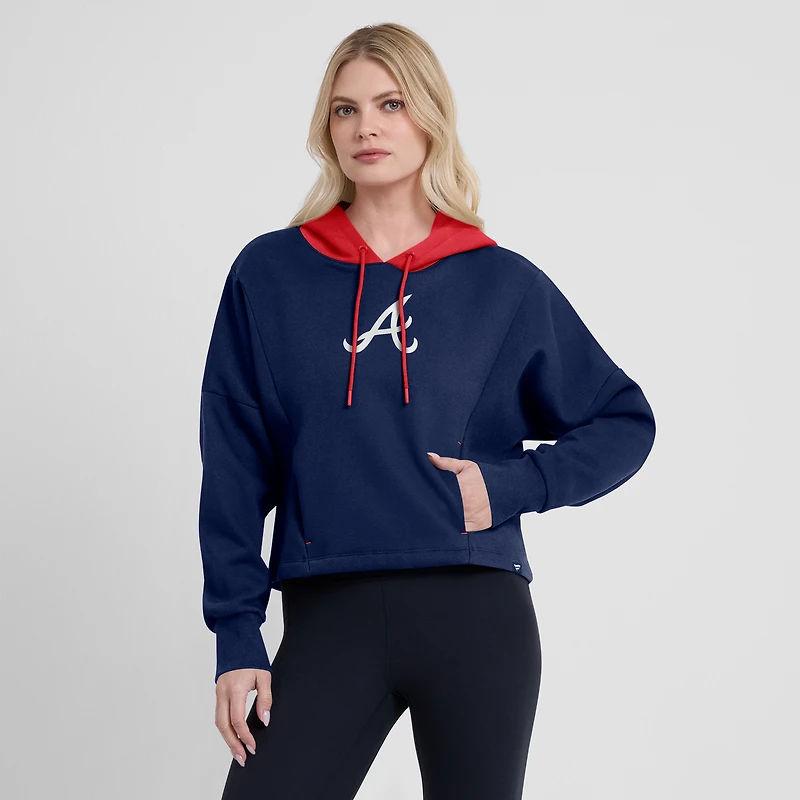 Sweat à capuche surdimensionné pour femmes Fanatics Navy Atlanta Braves Legacy Favorite Spectator