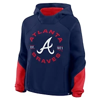 Women's Fanatics Navy Atlanta Braves Oversized Time to Win Pullover Hoodie