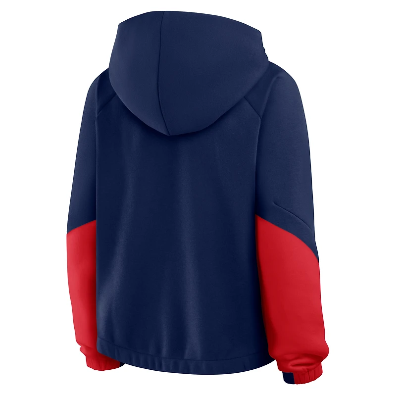 Women's Fanatics Navy Atlanta Braves Oversized Time to Win Pullover Hoodie