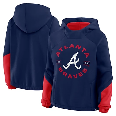 Sweat à capuche surdimensionné bleu marine Atlanta Braves pour femmes Fanatics Time to Win