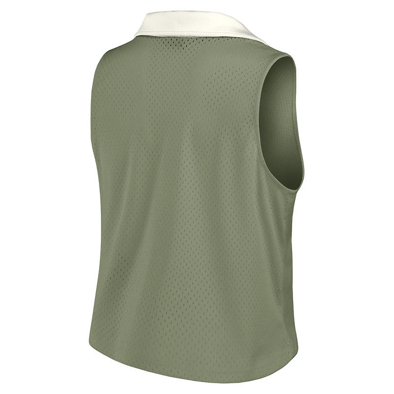 Débardeur à col en V Studio Wellness pour femme Fanatics Olive Atlanta Braves