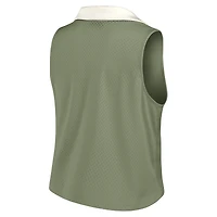 Débardeur à col en V Studio Wellness pour femme Fanatics Olive Atlanta Braves