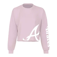 T-shirt court et ample à manches longues rose Fanatics Atlanta Braves pour femmes