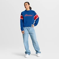 Sweat-shirt surdimensionné à manches raglan Fanatics Royal Atlanta Braves pour femme
