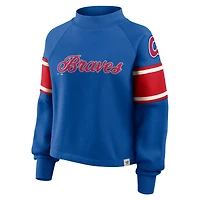 Sweat-shirt surdimensionné à manches raglan Fanatics Royal Atlanta Braves pour femme