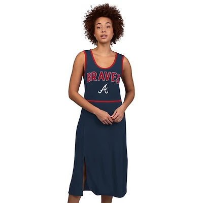 Robe longue bleu marine G-III 4Her par Carl Banks pour femme, Atlanta Braves Center Field