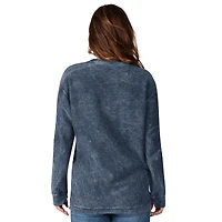 Sweat-shirt en velours côtelé confortable G-III 4Her by Carl Banks pour femme, bleu marine, des Atlanta Braves