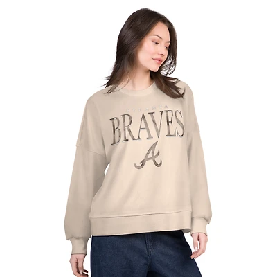 Sweat-shirt surdimensionné G-III 4Her pour femme par Carl Banks Sand des Braves d'Atlanta