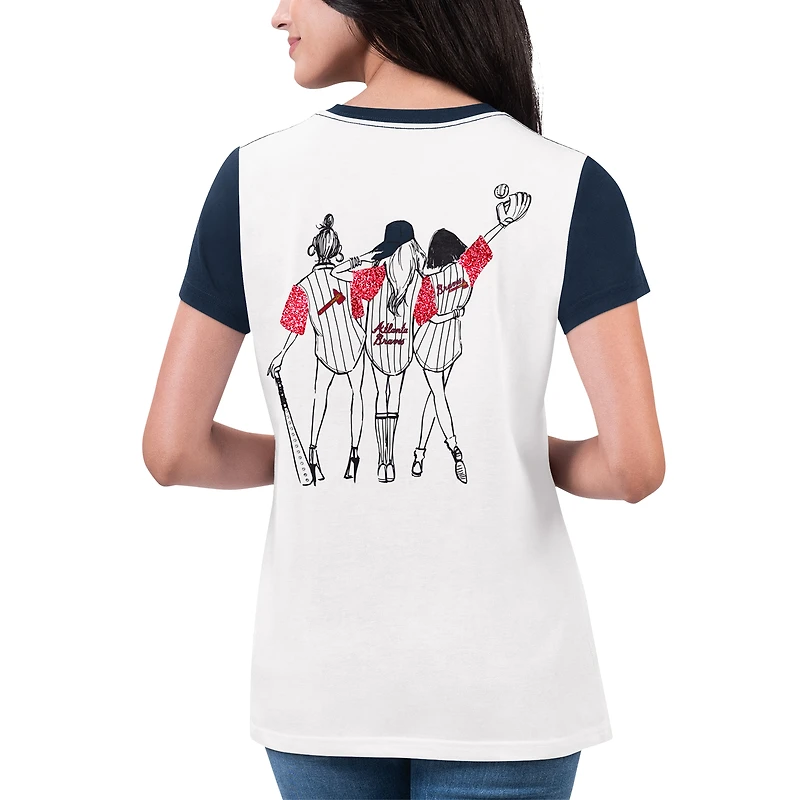 T-shirt blanc avec illustration des Braves d'Atlanta G-III 4Her de Carl Banks pour femmes