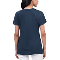 Women's G-III Sports by Carl Banks Navy Atlanta Braves Key Move V-Neck T-Shirt