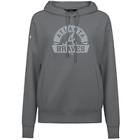 Women's Levelwear White Atlanta Braves Adorn Banner Arch Pullover Hoodie