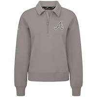 Women's Levelwear Gray Atlanta Braves Canmore Quarter-Zip Pullover