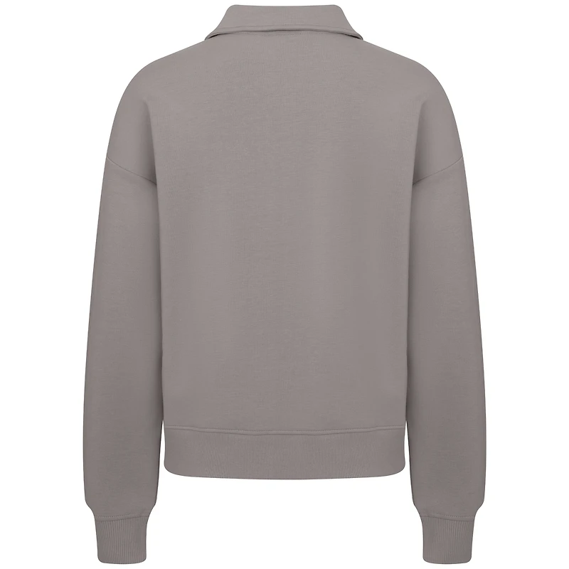 Pull-over gris à fermeture éclair quart de tour Canmore des Braves d'Atlanta pour femme Levelwear