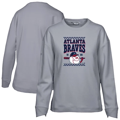 Sweat-shirt à capuche gris Atlanta Braves Fiona Inaugural pour femme Levelwear