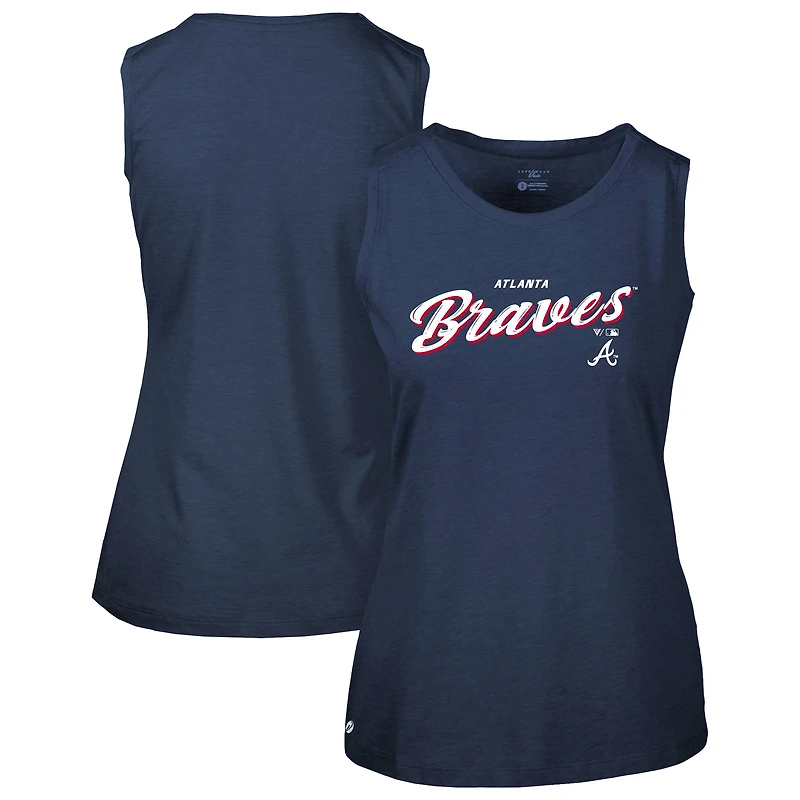 Women's Levelwear Navy Atlanta Braves Accolade Macy Prospect Tank Top