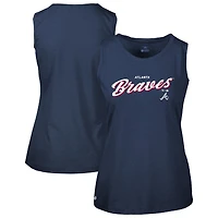 Women's Levelwear Navy Atlanta Braves Accolade Macy Prospect Tank Top