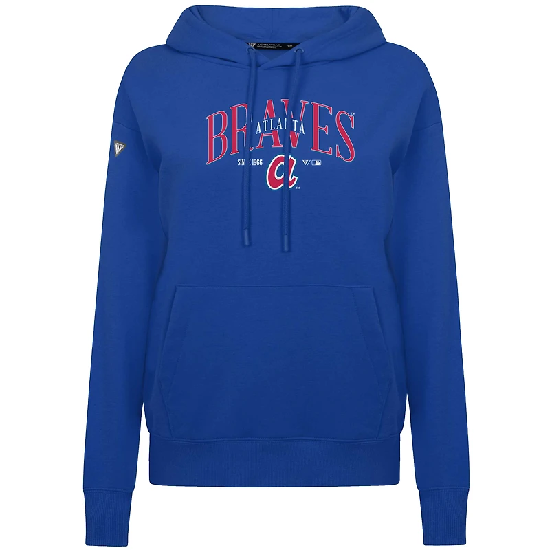 Sweat à capuche enfiler Spellout pour femme Levelwear Royal Atlanta Braves Adorn Throwback