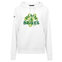 Sweat à capuche blanc Atlanta Braves St. Patrick's Day Adorn Shamrock pour femme Levelwear