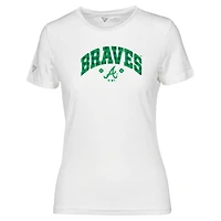 T-shirt à carreaux Maddox pour femme, blanc, Atlanta Braves, Saint-Patrick