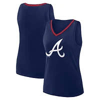 Débardeur à col en V pour femme, bleu marine, avec logo des Braves d'Atlanta, victoire stellaire