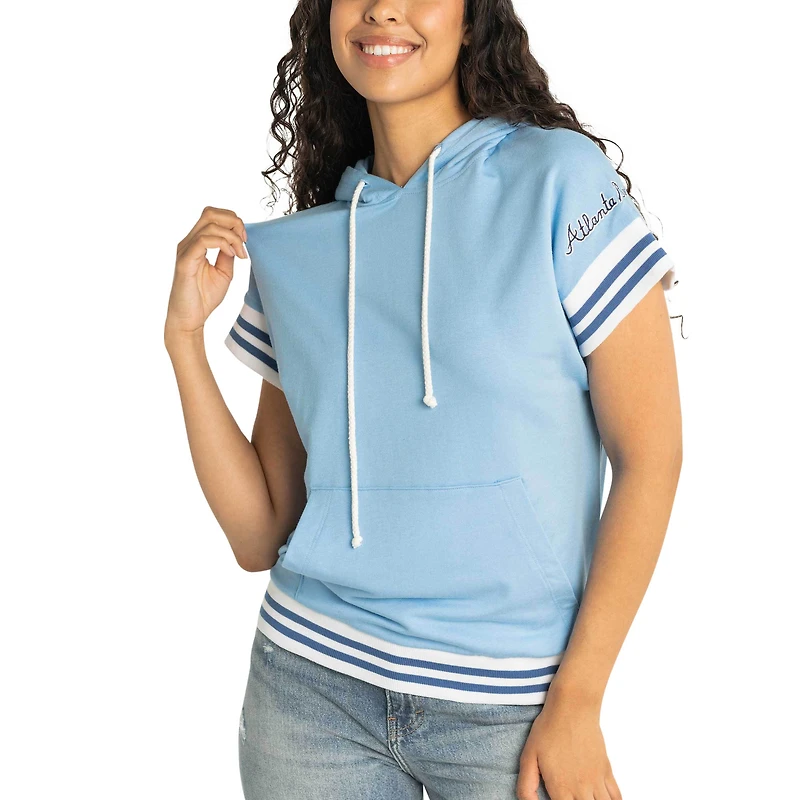 Chandail à capuchon manches courtes Mabel Lusso Atlanta Braves bleu clair pour femmes