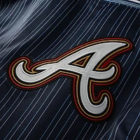 Veste courte zippée Genni bleu marine Lusso pour femme des Atlanta Braves