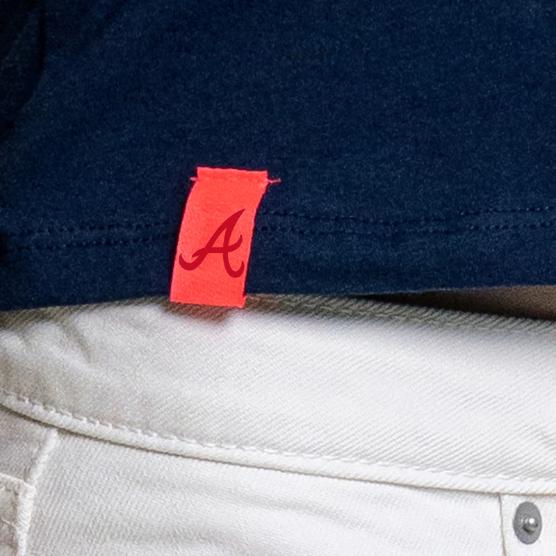 Women's Lusso Navy Atlanta Braves Noelle V-Neck Tank Top