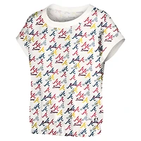 Women's Lusso  White Atlanta Braves Madge Dolman Tri-Blend T-Shirt