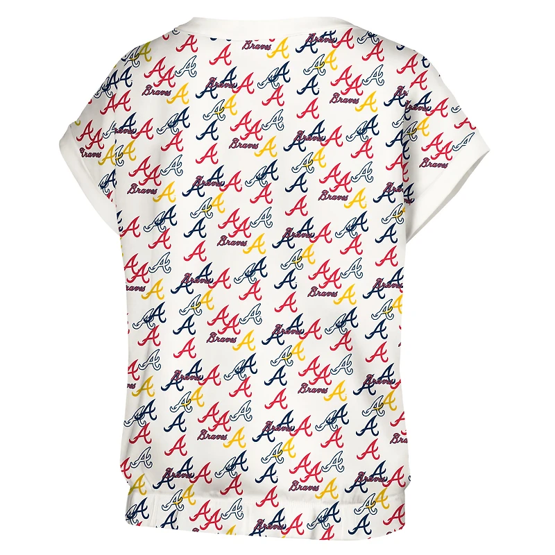 Women's Lusso  White Atlanta Braves Madge Dolman Tri-Blend T-Shirt