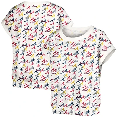 Women's Lusso  White Atlanta Braves Madge Dolman Tri-Blend T-Shirt
