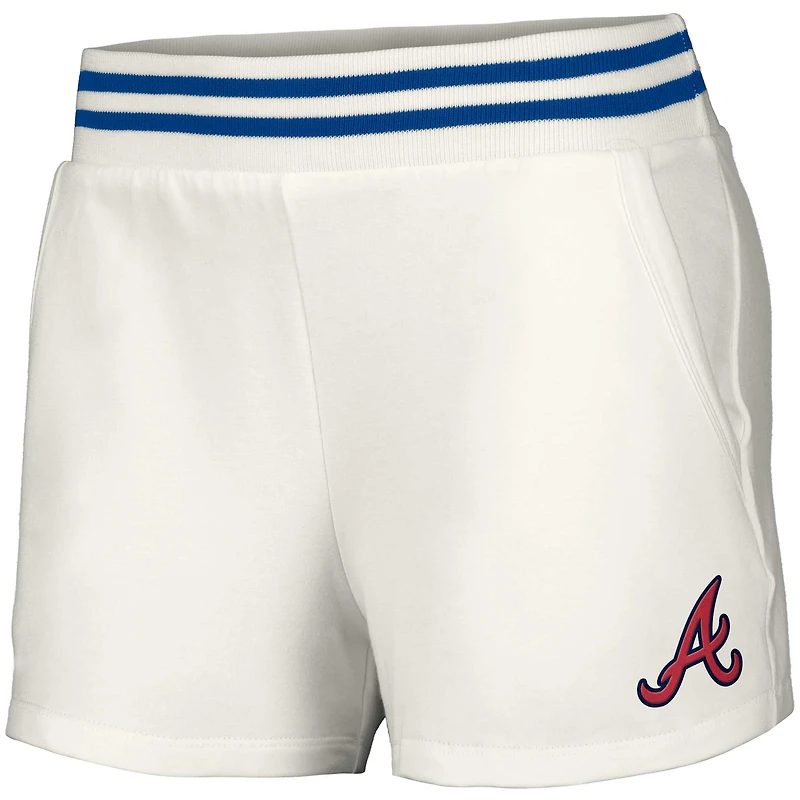 Women's Lusso  White Atlanta Braves Maeg Tri-Blend Pocket Shorts