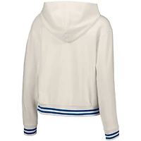 Women's Lusso  White Atlanta Braves Magnolia Tri-Blend Quarter-Zip Hoodie