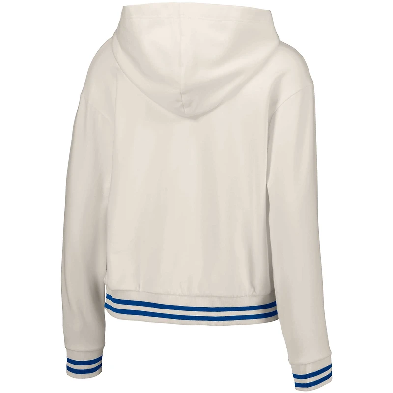 Women's Lusso  White Atlanta Braves Magnolia Tri-Blend Quarter-Zip Hoodie