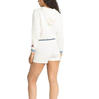 Women's Lusso  White Atlanta Braves Magnolia Tri-Blend Quarter-Zip Hoodie