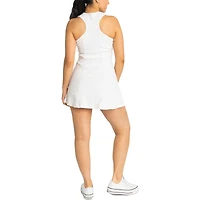 Women's Lusso White Atlanta Braves Tess Cheetah V-Neck Racerback Dress