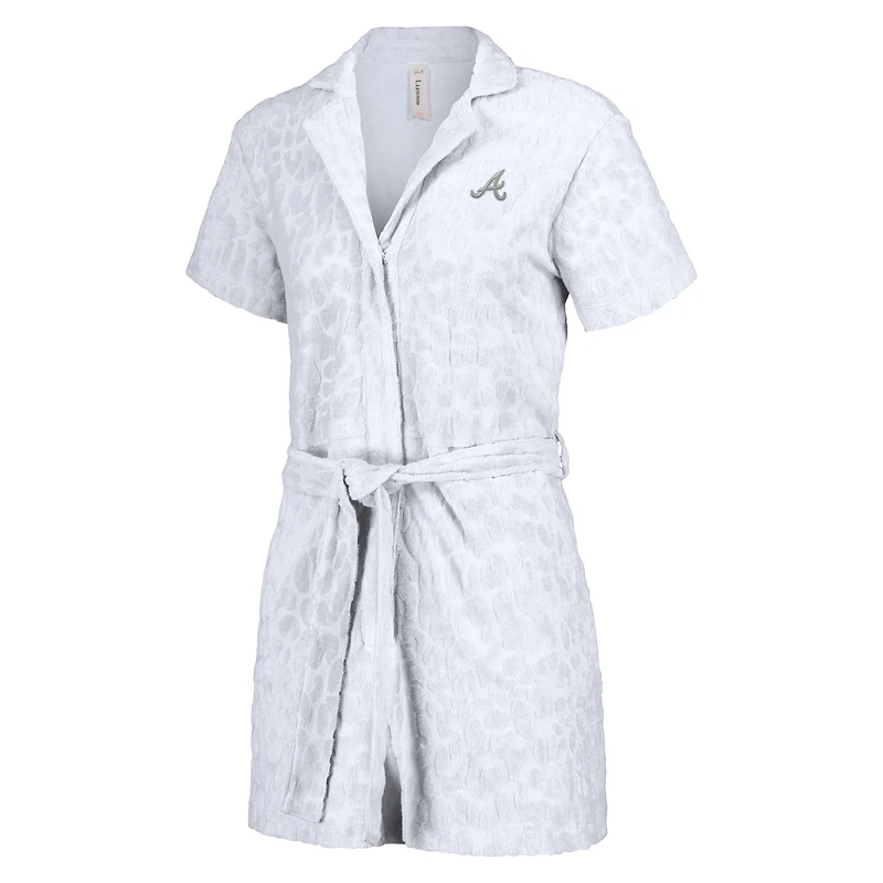 Women's Lusso White Atlanta Braves Trixie Cheetah Romper