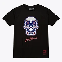 T-shirt boxy noir Mitchell & Ness Atlanta Braves à motif tête de mort mexicaine pour femme