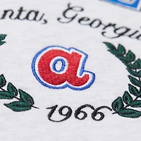 Sweat-shirt court à capuche Mitchell & Ness gris chiné pour femme des Braves d'Atlanta