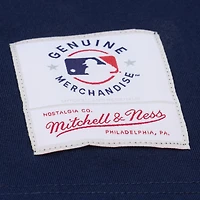 Women's Mitchell & Ness Navy Atlanta Braves Pep Rally Cropped Boxy T-Shirt