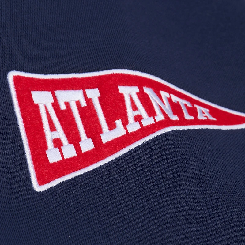 Women's Mitchell & Ness  Navy Atlanta Braves Pep Rally Sweatshirt