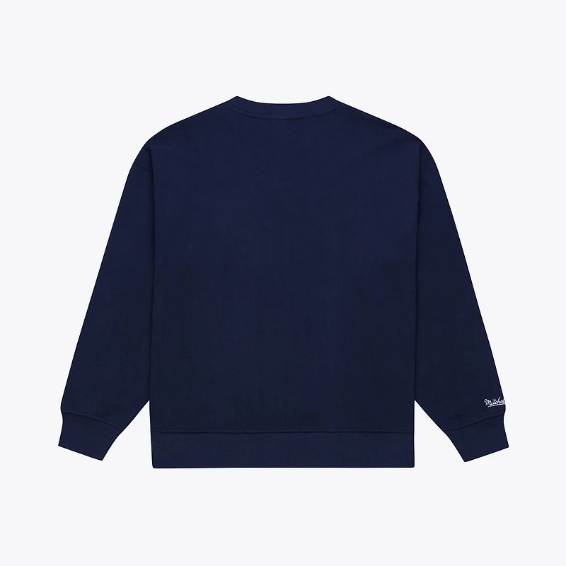 Women's Mitchell & Ness Navy Atlanta Braves Script Sweatshirt