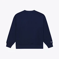 Women's Mitchell & Ness  Navy Atlanta Braves Script Sweatshirt