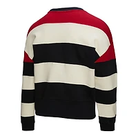 Women's Mitchell & Ness  Red/Black Atlanta Braves Cooperstown Collection Blocked Fleece Pullover Sweatshirt
