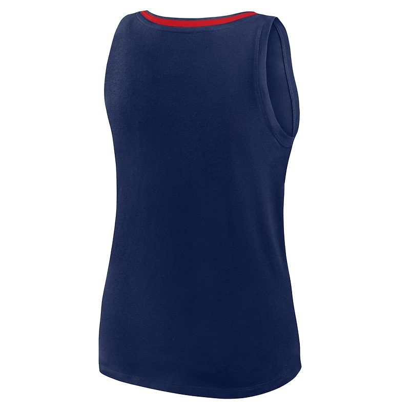 Débardeur col V Stellar Win bleu marine pour femme des Braves d'Atlanta, grande taille