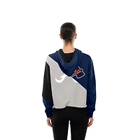 Women's New Era  Atlanta Braves Upcycled Color Block Cropped Boxy Hoodie