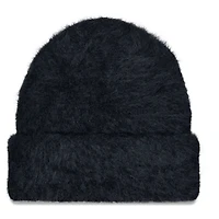 Bonnet en maille duveteuse à revers New Era noir Atlanta Braves pour femme
