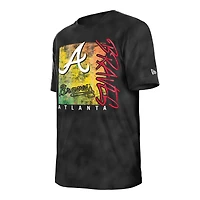 Women's New Era  Black Atlanta Braves Sport Classics Enzyme Wash Oversized T-Shirt